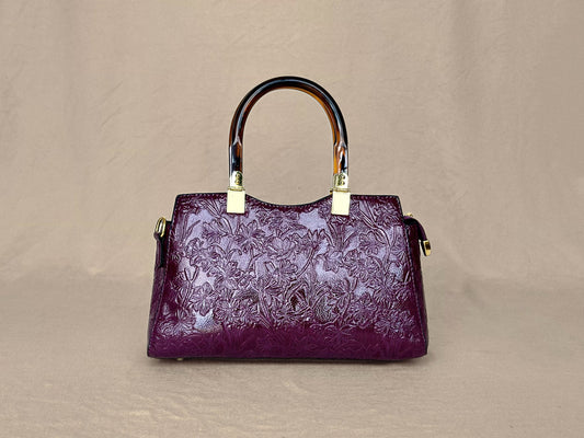Plum Embossed
Vintage Top Handle Bag