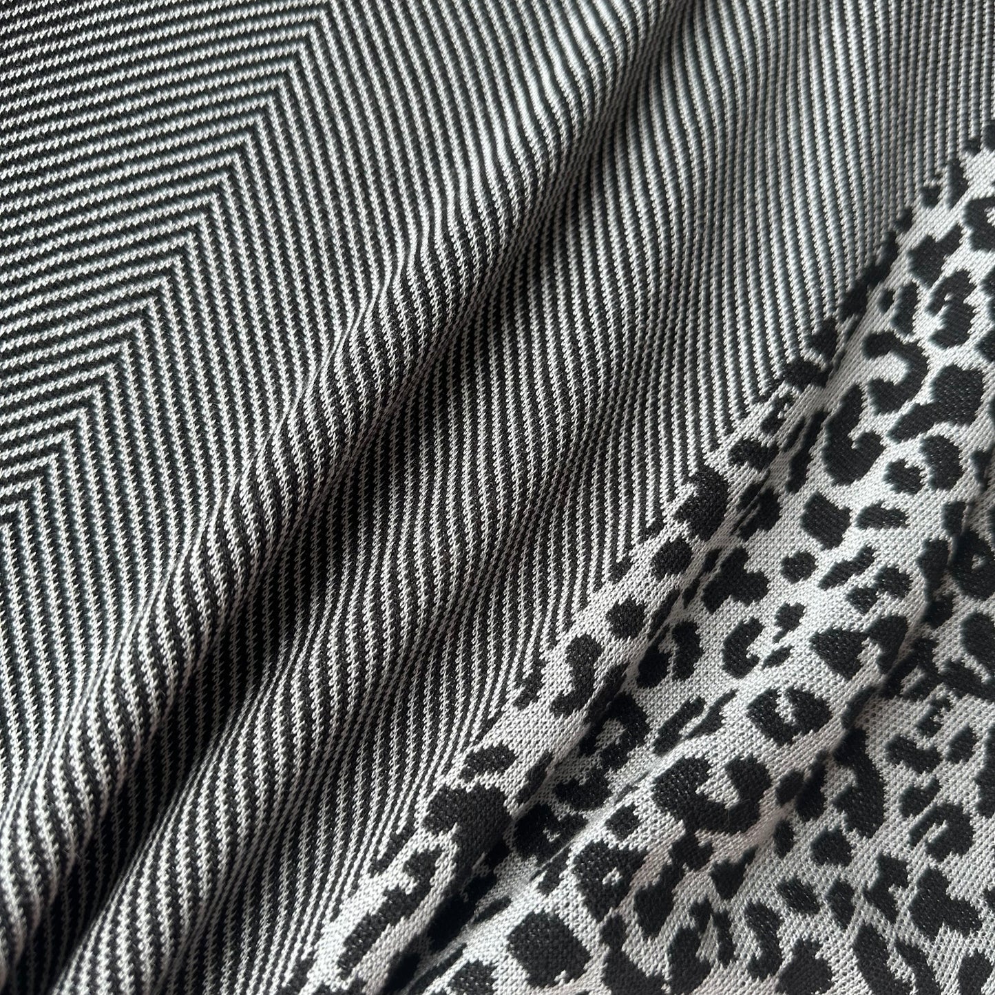 Graphic Panel & Leopard Print Straight Dress