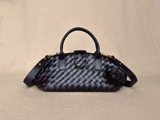 Dark Brown
Hand-Woven Leather
Shoulder Bag