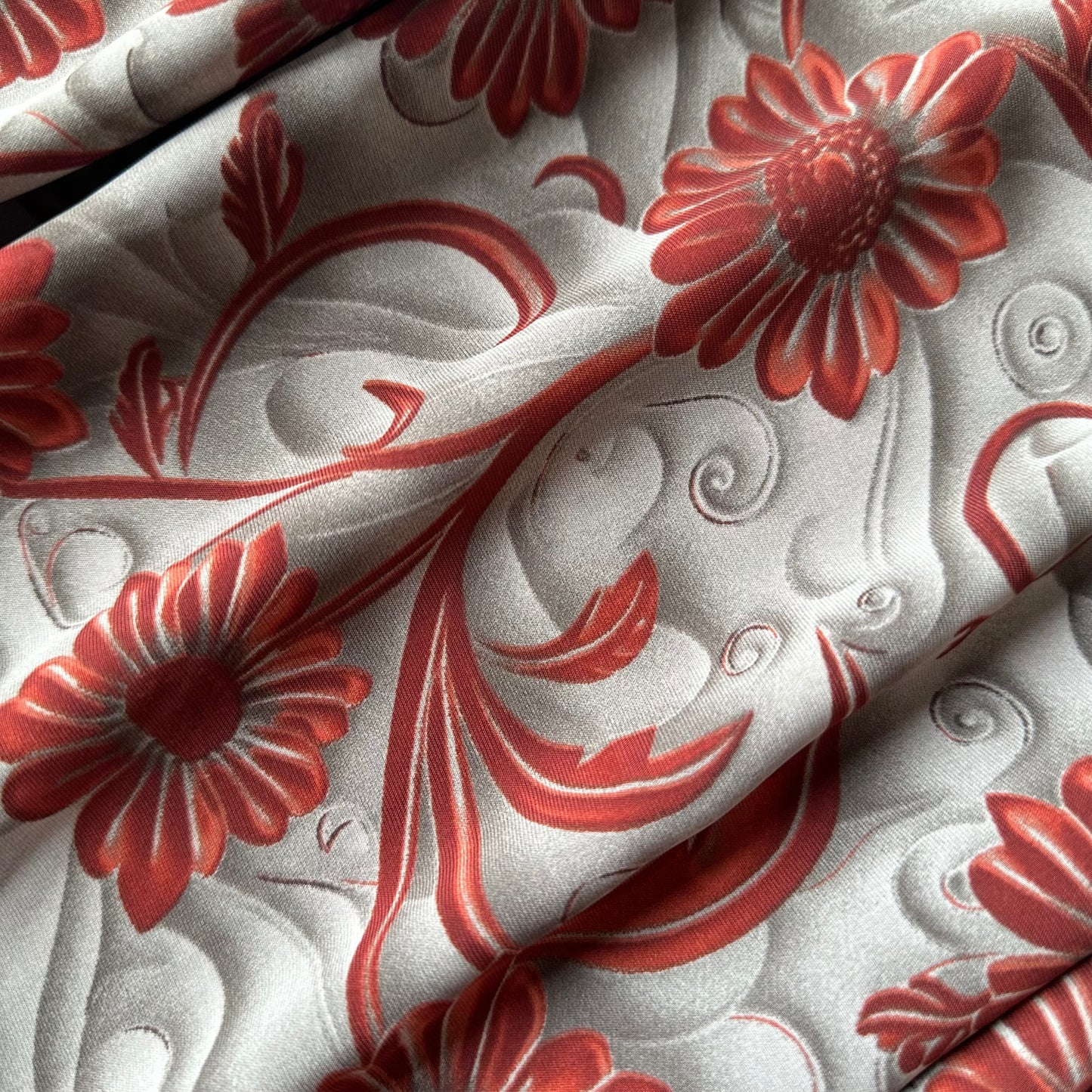 Red Baroque Floral Dress