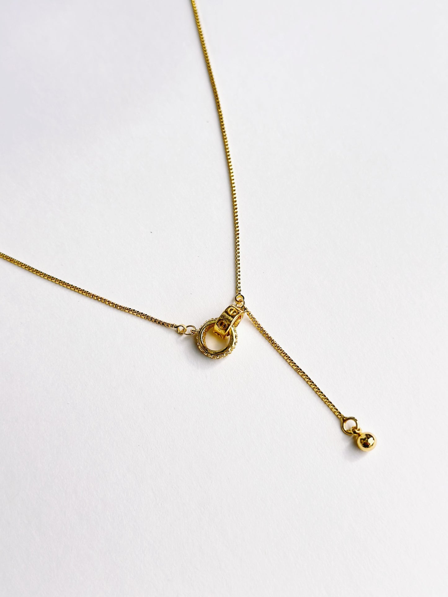 Gold Adjustable Y-Drop Necklace