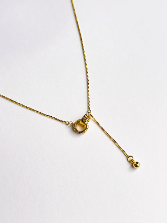 Gold Adjustable Y-Drop Necklace