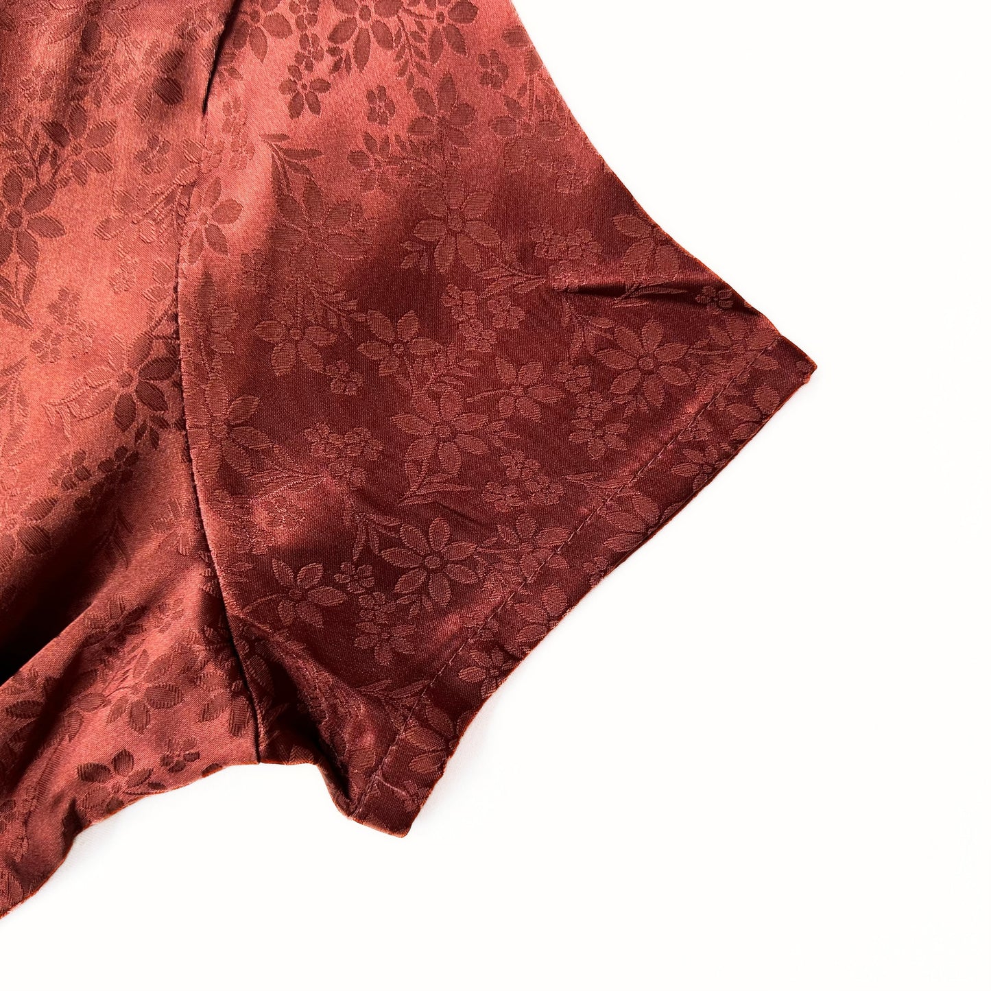 Rust Floral Jacquard Straight Dress