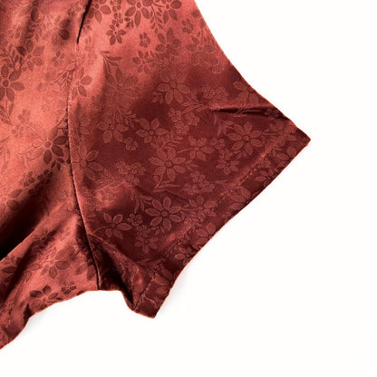 Rust Floral Jacquard Straight Dress