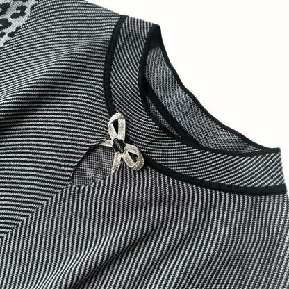 Graphic Panel & Leopard Print Straight Dress