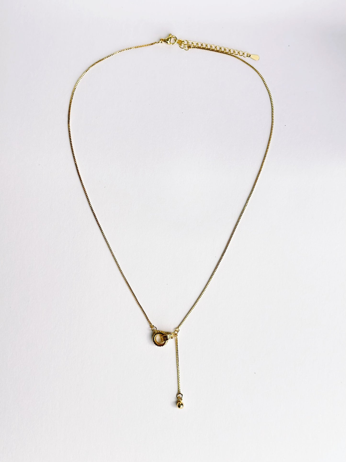 Gold Adjustable Y-Drop Necklace