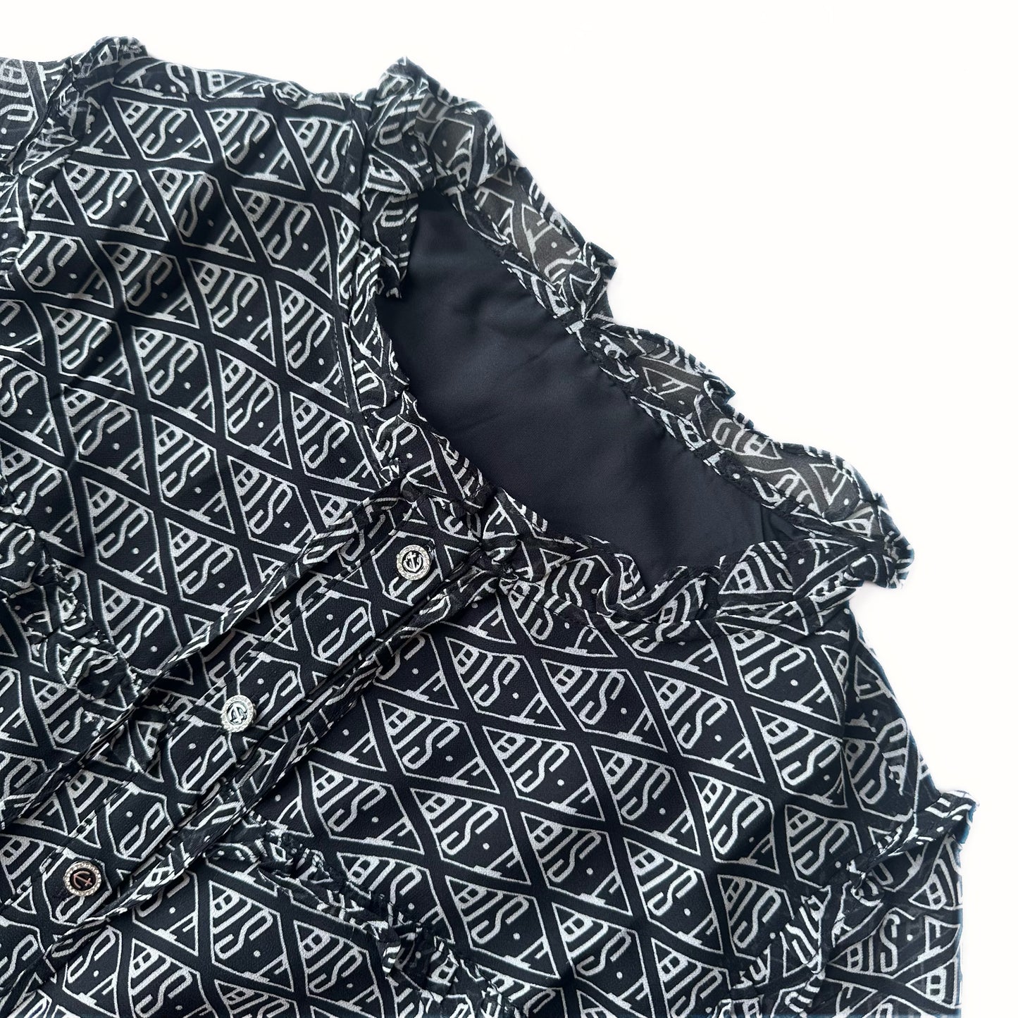 Geometric Print Elastic Waist Midi Dress