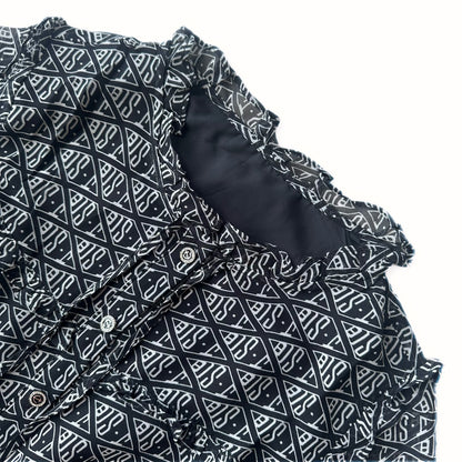 Geometric Print Elastic Waist Midi Dress