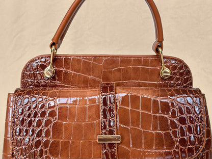Coffee Brown
Croc-Embossed
Dual-Style Top Handle Bag