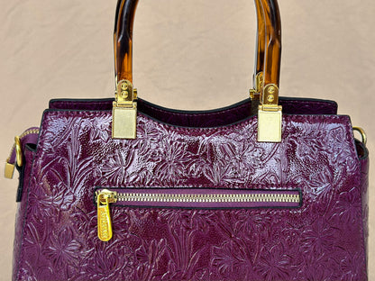 Plum Embossed
Vintage Top Handle Bag