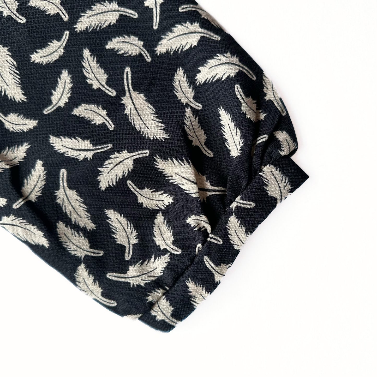 Feather Print Drawstring Waist Dress