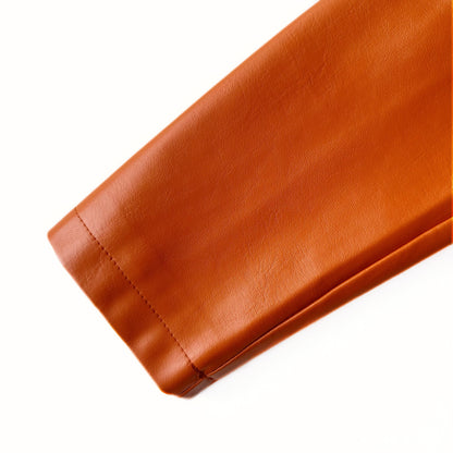 Cognac Leather Trench Coat with Belt