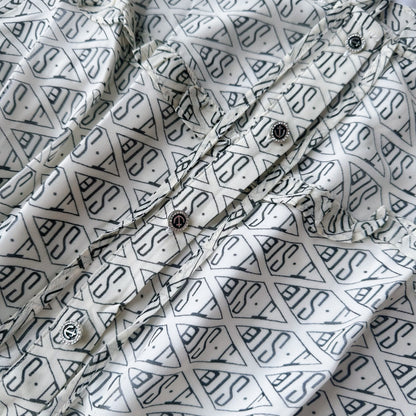 Geometric Print Elastic Waist Midi Dress