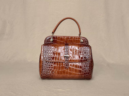 Coffee Brown
Croc-Embossed
Dual-Style Top Handle Bag
