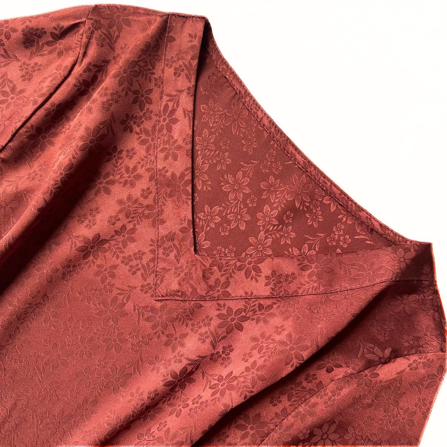 Rust Floral Jacquard Straight Dress