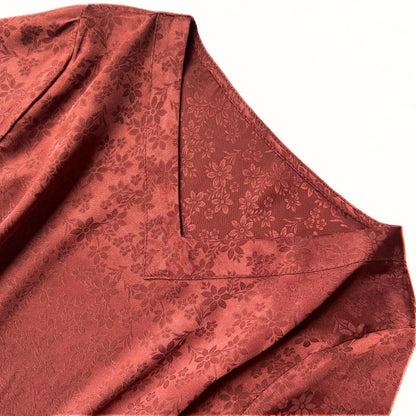 Rust Floral Jacquard Straight Dress