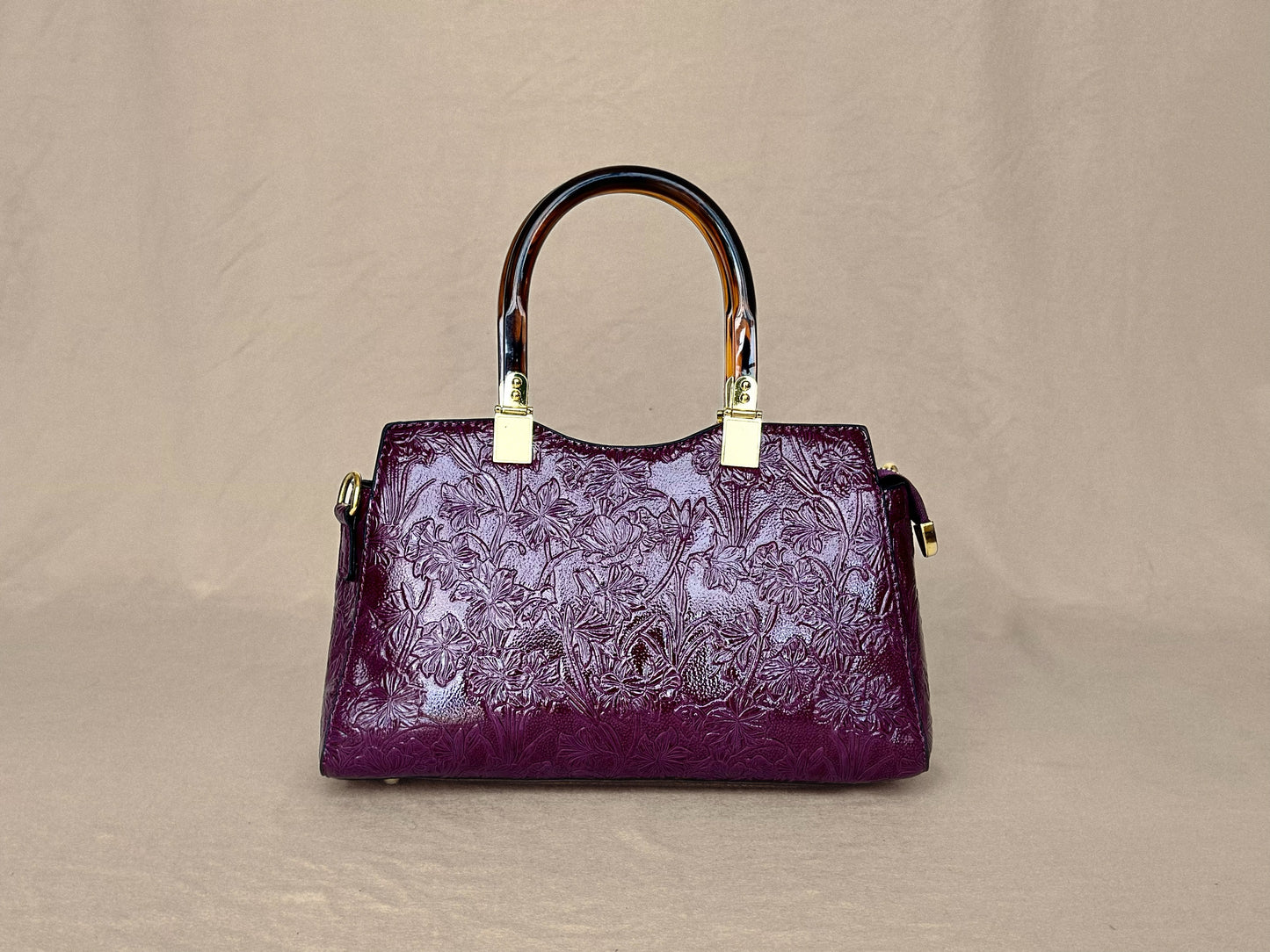 Plum Embossed
Vintage Top Handle Bag