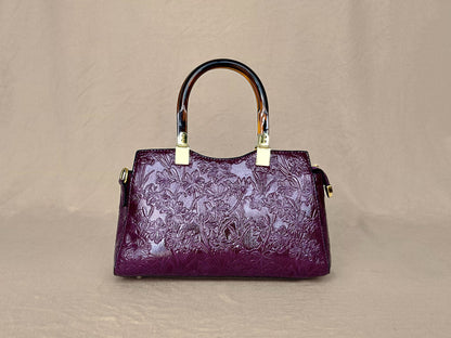 Plum Embossed
Vintage Top Handle Bag