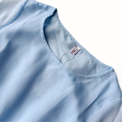 Sky Blue Brushstroke Floral Dress