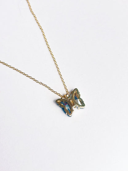 Iridescent Butterfly Charm Necklace