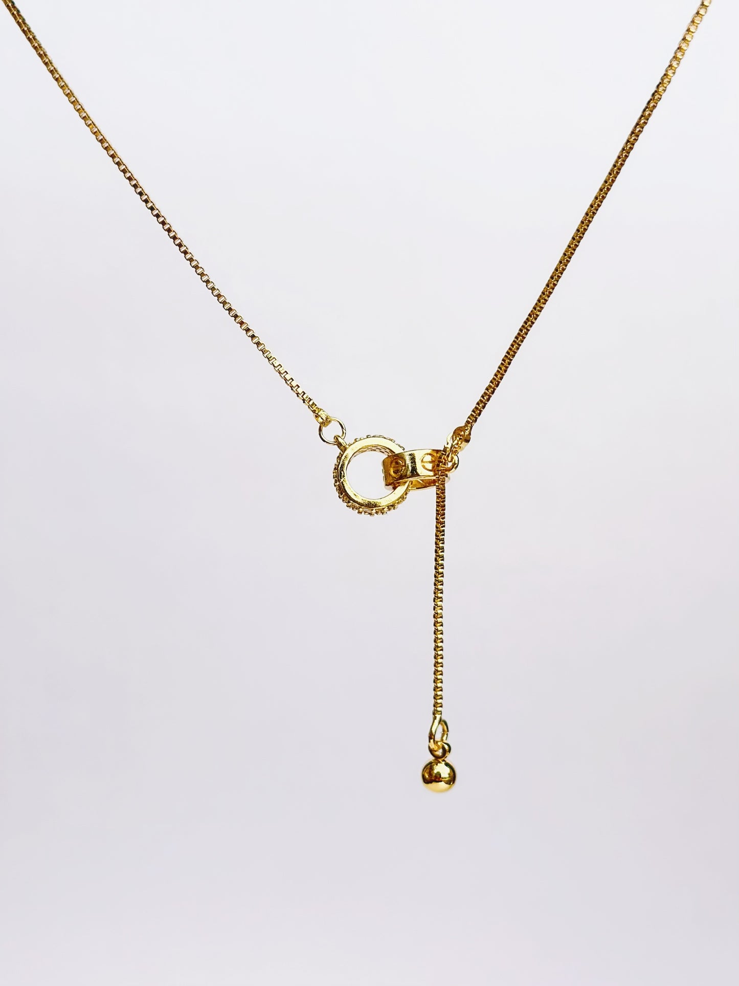 Gold Adjustable Y-Drop Necklace