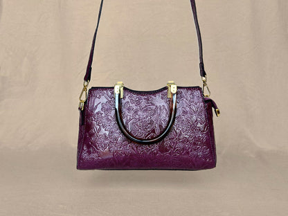 Plum Embossed
Vintage Top Handle Bag