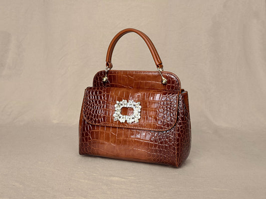 Coffee Brown
Croc-Embossed
Dual-Style Top Handle Bag