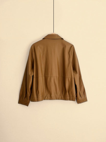 Classic Brown Genuine Leather Jacket