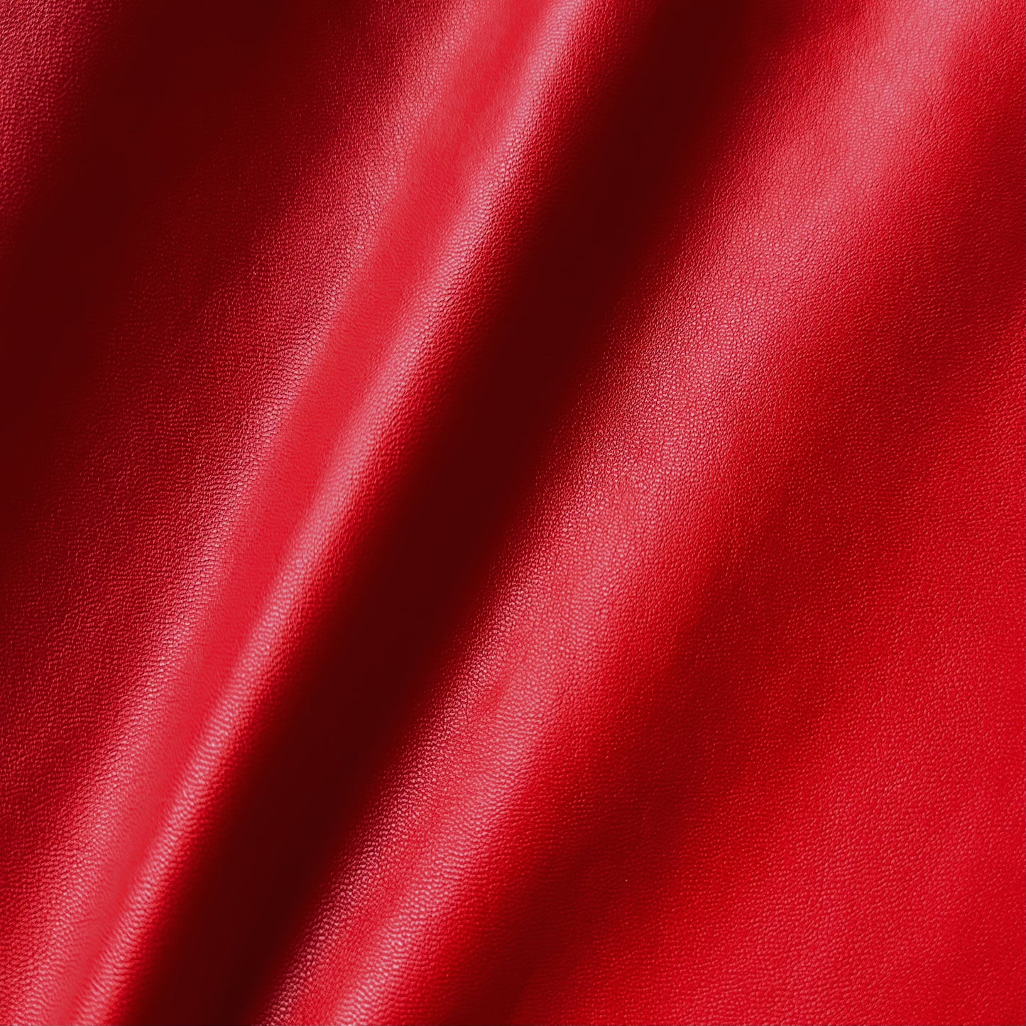 Elegant Red Genuine Leather Belted Coat Dress