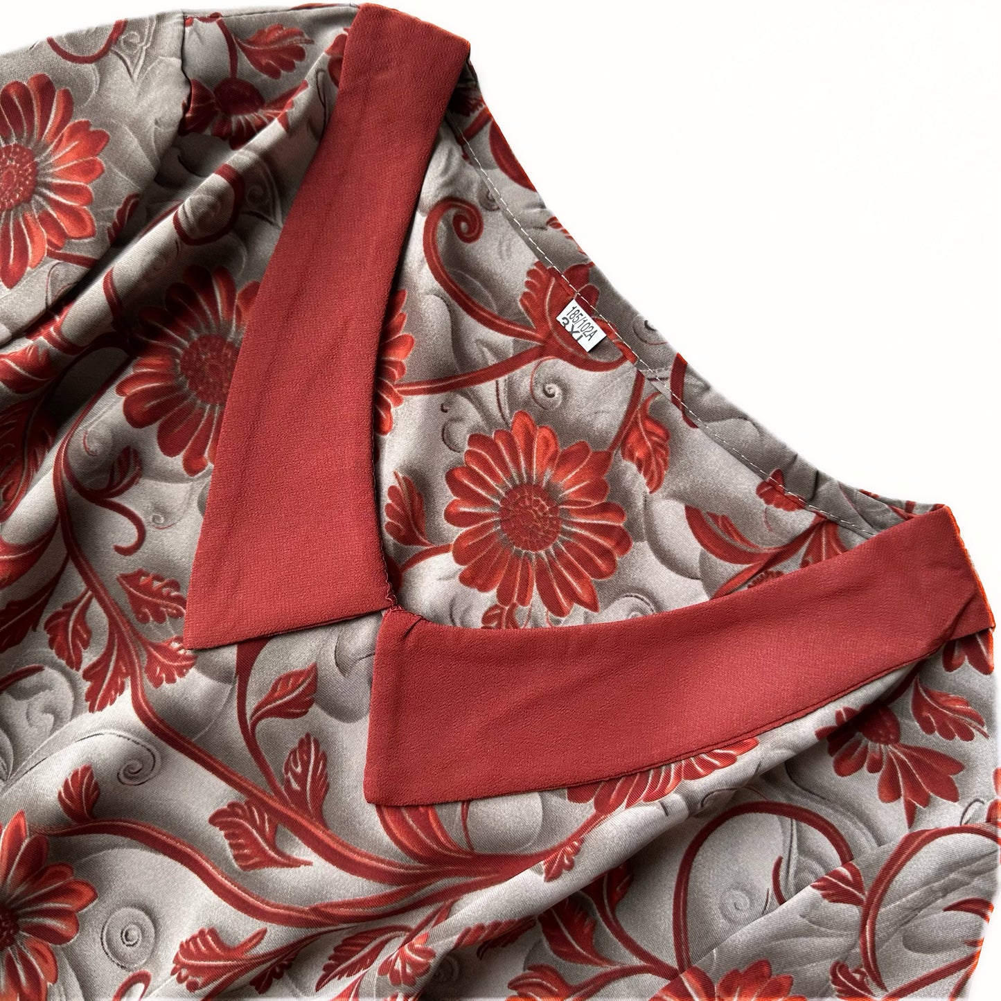 Red Baroque Floral Dress