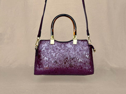 Plum Embossed
Vintage Top Handle Bag