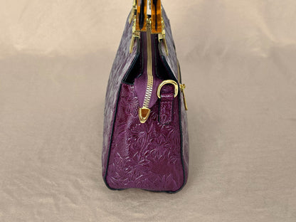 Plum Embossed
Vintage Top Handle Bag