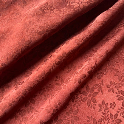 Rust Floral Jacquard Straight Dress