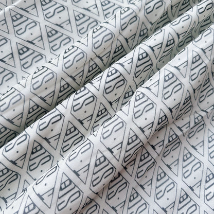 Geometric Print Elastic Waist Midi Dress