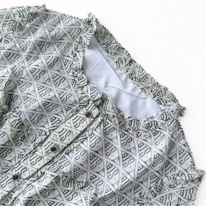 Geometric Print Elastic Waist Midi Dress