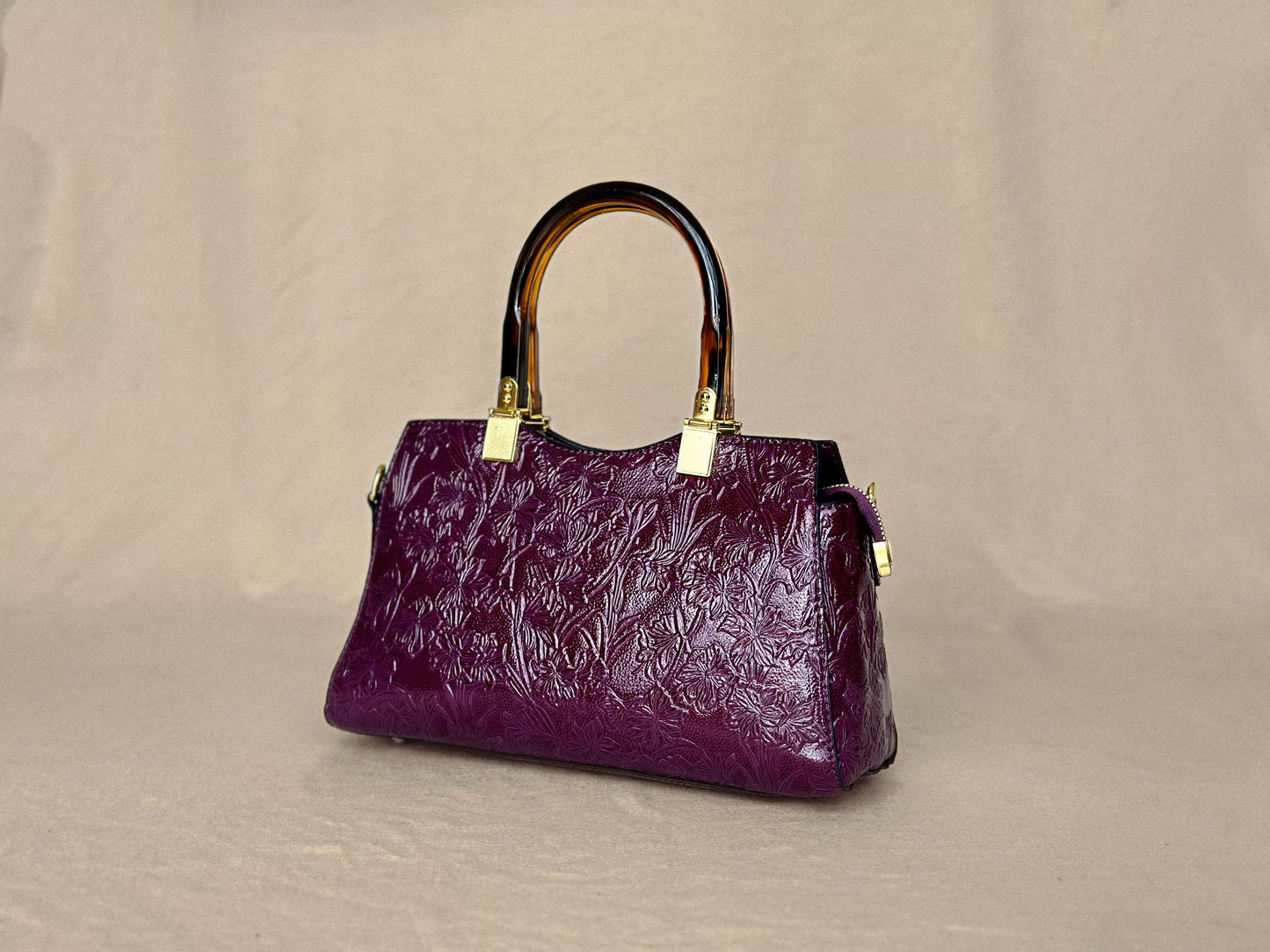 Plum Embossed
Vintage Top Handle Bag