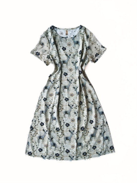 Embroidered Deer Lace Dress